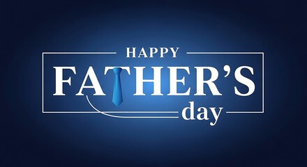 Happy fathers day celebration greeting card with blue tie design
