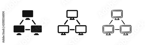 Принти на полотні Computer Network and Connectivity Icons, Local Area Network and Office Teamwork