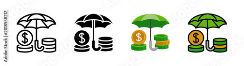 Принти на полотні Money protection icon, umbrella covering money or cash