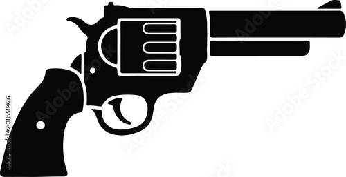 Photos Silhouette design of a classic revolver handgun firearm vector