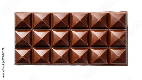 Tableau sur toile Dark chocolate bar with geometric square indentations