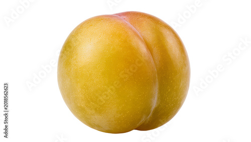 Fotografie Ripe golden plum with subtle blush and velvety skin