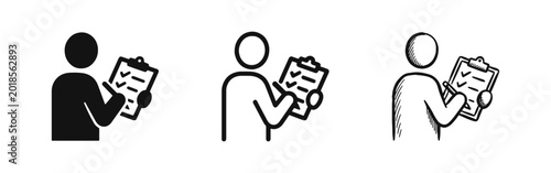 Картината върху платно Person with Checklist Clipboard Icon, Task Management and Planning Concept