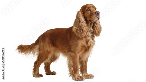 Foto Red English Cocker Spaniel Standing Profile View