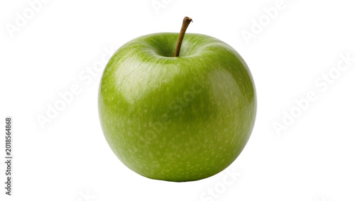 Slika na platnu Vibrant green Granny Smith apple with stem