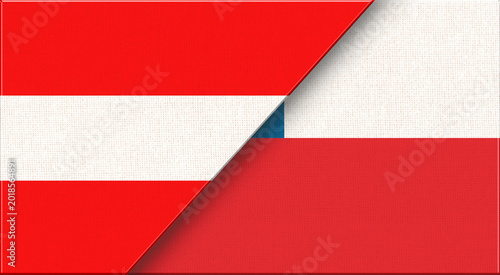 Free Download Double Flag of Austria and Chile. Austrian and Chilean National flags - GFXLoad
