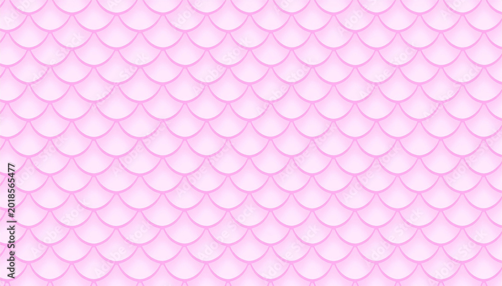 Obraz premium Pink mermaid scales pattern background. Cute fish skin texture for fairy tale themes, nursery decor, and pastel stationery design. Seamless style aesthetic for feminine branding and wallpaper.