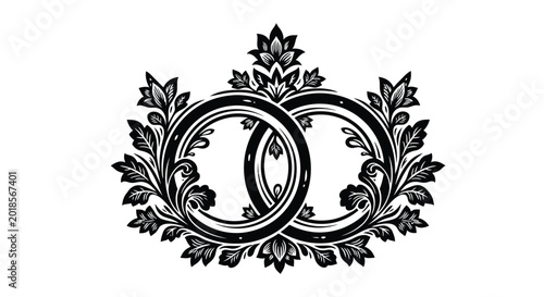 Quadro su tela Ornate Letter O Decoration Design Element.