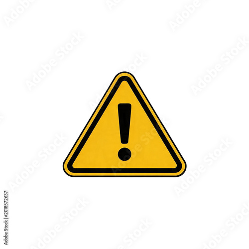 Bright yellow triangular warning sign with a bold black exclamation mark, a clear and precise symbol for caution, hazard, or important information