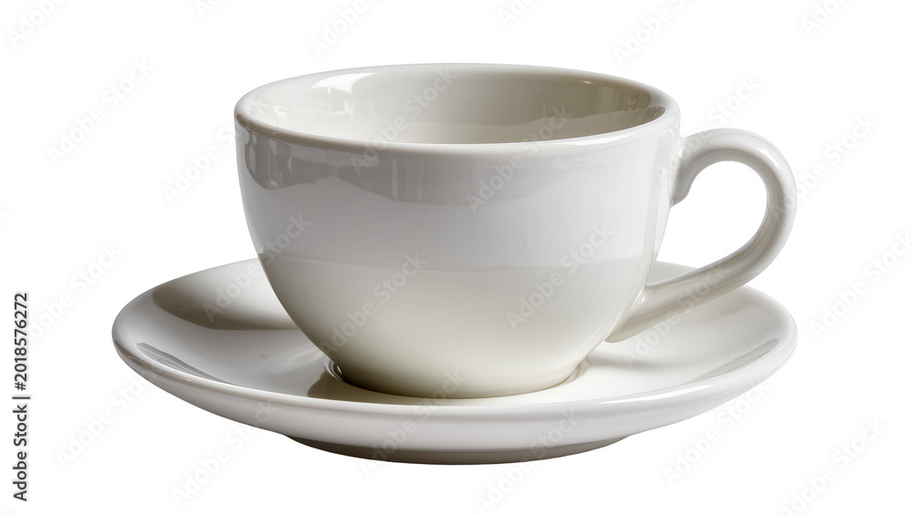 Fototapeta premium White Ceramic Coffee Cup and Saucer Set