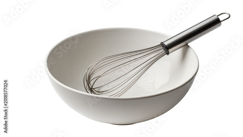 Quadro su tela Ceramic mixing bowl with stainless steel wire whisk inside