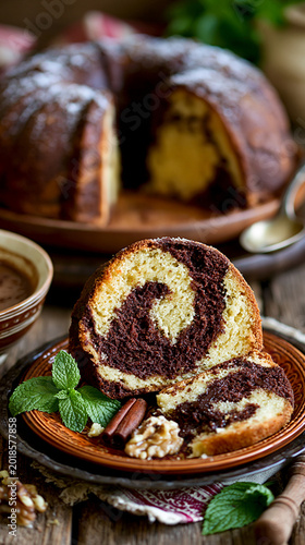 Homemade Marble Cake Dessert and Bakery Photography