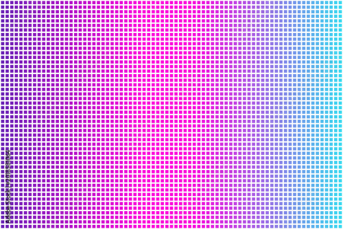 Tableau sur toile Seamless grid pattern of uniform square or circular dots, mimicking the macro texture on transparant background in purple, blue, and pink colors