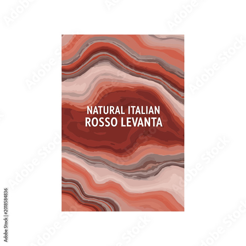 Abstract Red Marble Texture with Organic Flowing Geological Lines