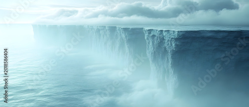 Dramatic Ocean Waves Crashing Shore.
