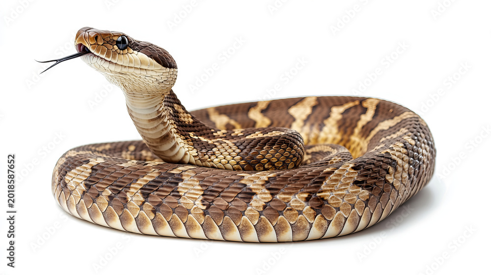 Obraz premium close up, western diamondback rattlesnake on a transparent background