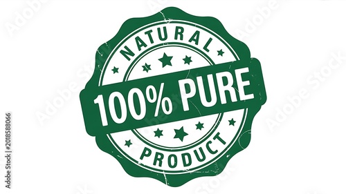100% Pure Natural Product, Green Label, Eco Friendly, Organic Badge