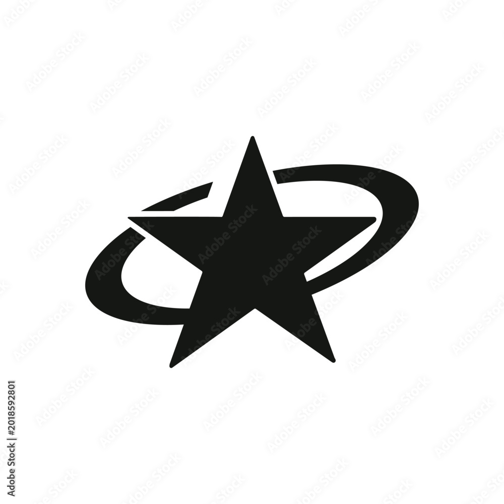 Obraz premium Orbit Star Geometric Vector Illustration for Futuristic Abstract Y2K Branding