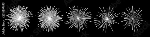 Schilderij op canvas Vector burst icons with explosive lines and spark effects for dynamic comic manga designs and graphic motion backgrounds