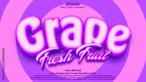 Grape fruit editable text effect style