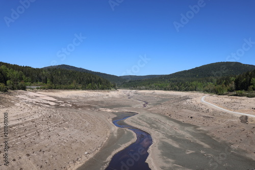 Canvas-taulu Schwarzenbach Dam completely drained