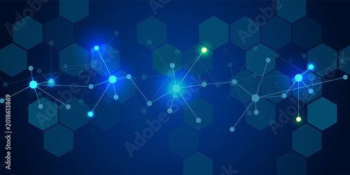 Foto Molecular structure background