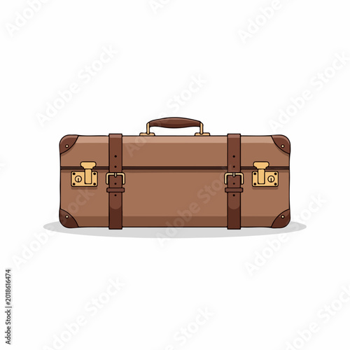 Vector cartoon suitcase going on a picnic
