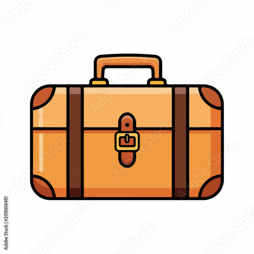 Vector cartoon suitcase going on a picnic