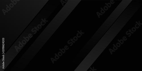 Bilde på lerret Black abstract background. Elegant dark diagonal shape elements.