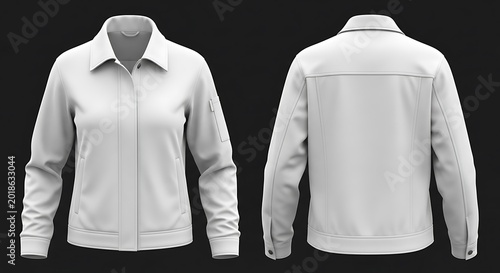 Mockup of a white color work jacket for women