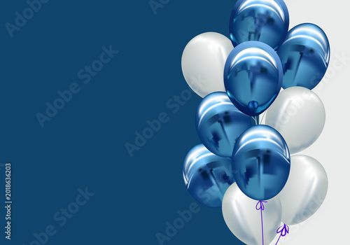 Chromatic Balloons Ascending: An artistic cluster of shiny, colorful balloons floats serenely against a dual-tone backdrop of cool shades, celebrating joy, optimism, and festivity.