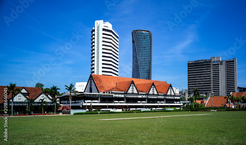 Photography modern and traditional buildings in downtown Kuala Lumpur