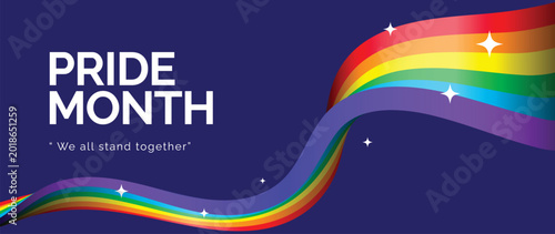 Foto Happy Pride Month rainbow wave background vector