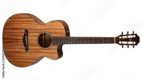 Foto Brown Acoustic Guitar with Cutaway and Dark Tuning Pegs