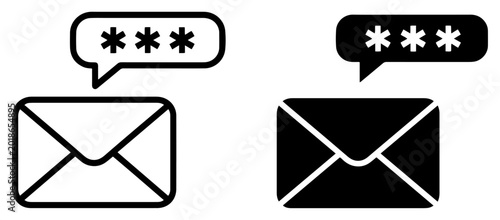 Foto otp sms security code icon set