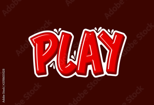 Lettering on a dark background features a striking red and white text play.