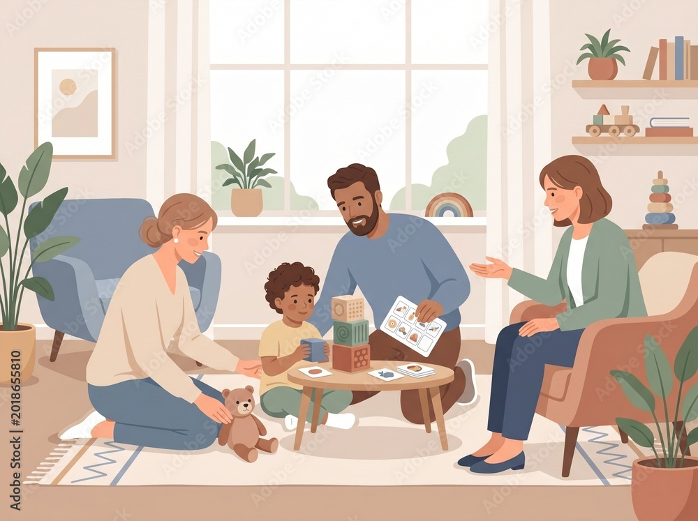 Fototapeta premium Autism Support Family Therapy Session
