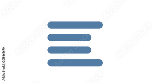 Photos Alignment Icon, Text Justification Symbol, Horizontal Lines, Minimalist Design