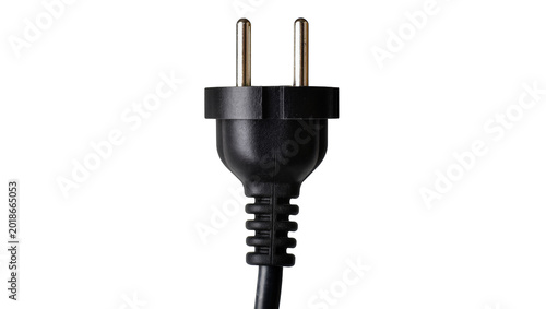 Quadro su tela Black plastic power cord with two prong electrical plug