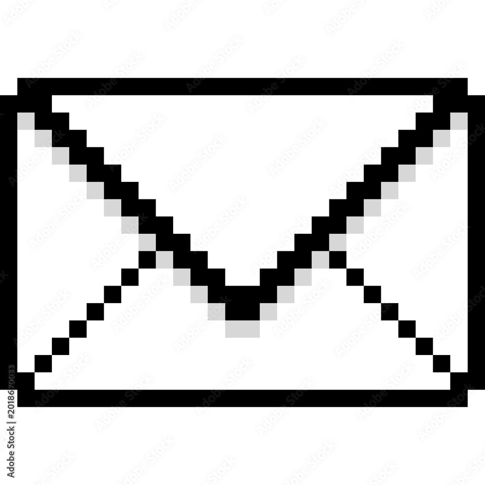 Fototapeta premium Pixel Art White Envelope