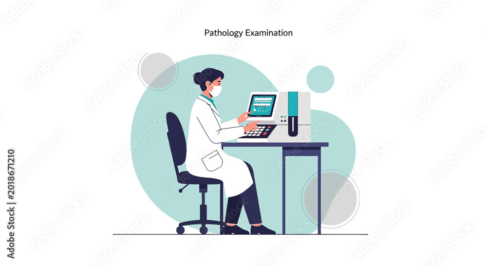 Fototapeta premium Pathology Examination: Scientist Analyzing Medical Samples in Laboratory