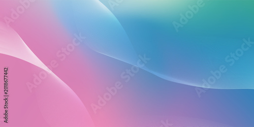 Quadro su tela Retro holographic Business Landing page with futuristic vibe gradient lines wave