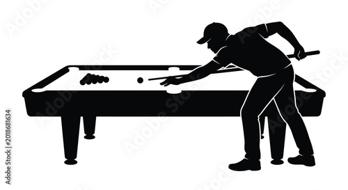 man playing pool billiards silhouette high quality professional