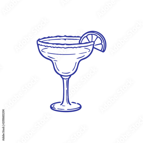 Margarita Cocktail Doodle Illustration