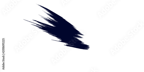 Dynamic dark blue abstract brush stroke with sharp, jagged edges isolated on a white background. This high-energy graphic is perfect for modern branding, sports design, and aggressive art styles