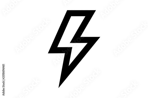 Free Download A simple minimalist black silhouette icon of a lightning bolt, representing electrical energy, power, and high speed, isolated on white. - GFXLoad