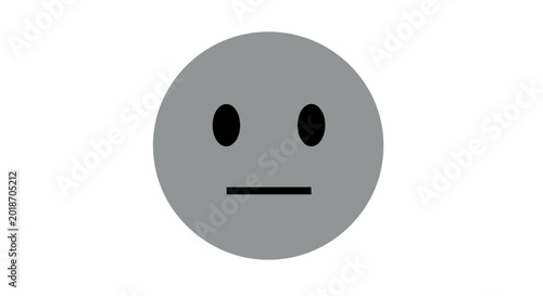 Canvastavla Grey Emoticon Face with Expression.