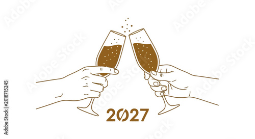 Photos Hands holding champagne flutes celebrating.