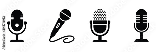 Fotografía Microphone variant microphone karaoke mic podcast microphone vector illustration