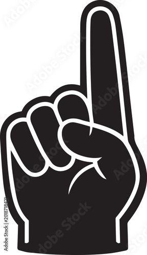 Black foam finger hand gesture Vector